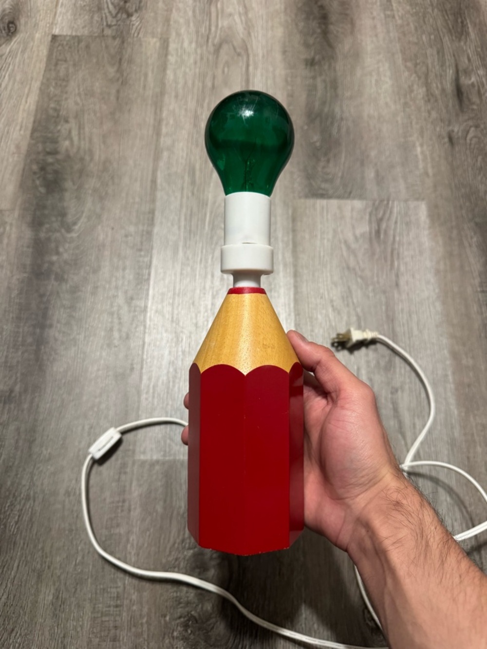 RETRO Vintage 1980s Red Pencil Table Lamp Pop Art Teacher Decor